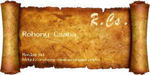 Rohony Csaba névjegykártya
