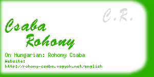 csaba rohony business card